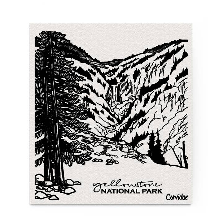 Yellowstone Falls svensk karklud for engroshandel hos Corvidae drawings & designs