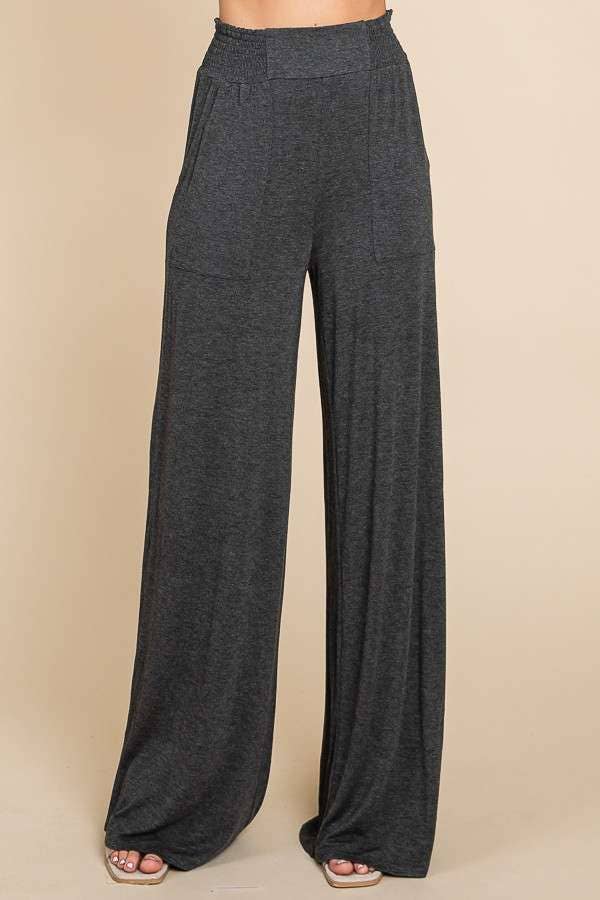 Culture Code - Wholesale Pants - Women's - CAP1848 - SMOCKING WAIST WIDE POCKET PANTS12