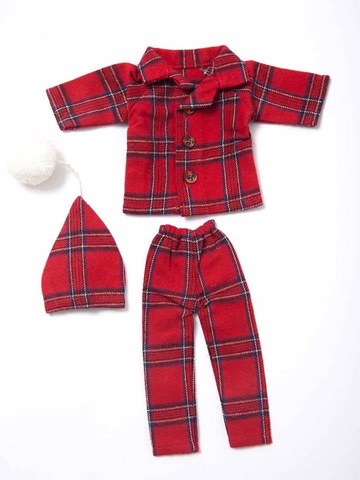 Lee Valley Christmas Elf Pyjamas Set- Red Tartan LV27 for wholesale by Lee Valley Ireland