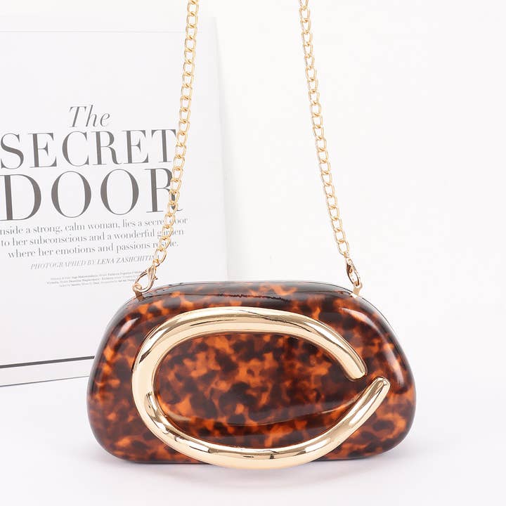 3AM BY H&D ACCESSORIES - Wholesale Clutch Bag - Women's - Faux Leather Metal Handle Party Clutch