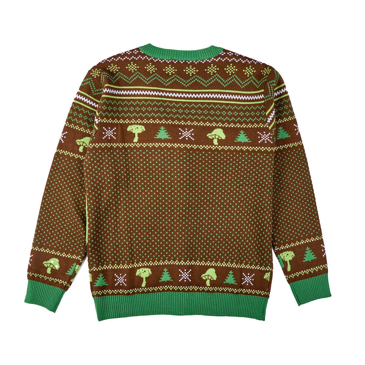 Bioworld Merchandising - Wholesale Knit Sweater - Men's - Shrek Character Faces Long Sleeve Men's Brown & Green Christmas Sweater0