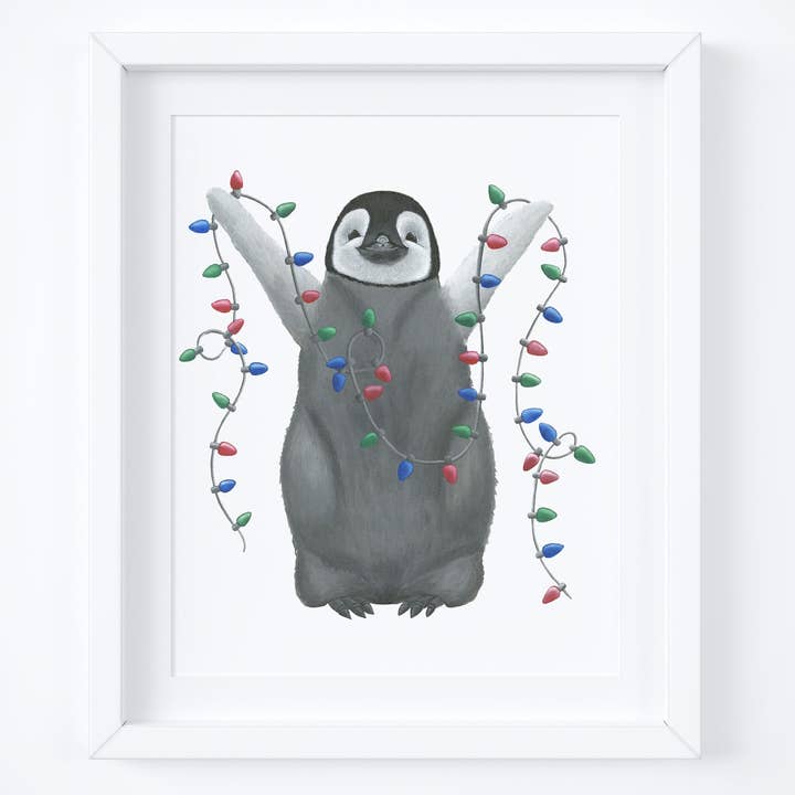 Penguin Acrylic Painting, Aquatic Animal Art for wholesale by Reflections by Megan