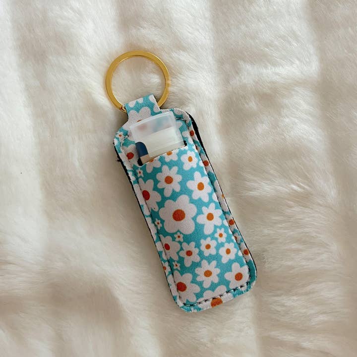 Elle Nicole - Venta al por mayor Estuches/soportes para bálsamos labiales - Porta llavero para bálsamo labial / pintalabios - Margarita azul