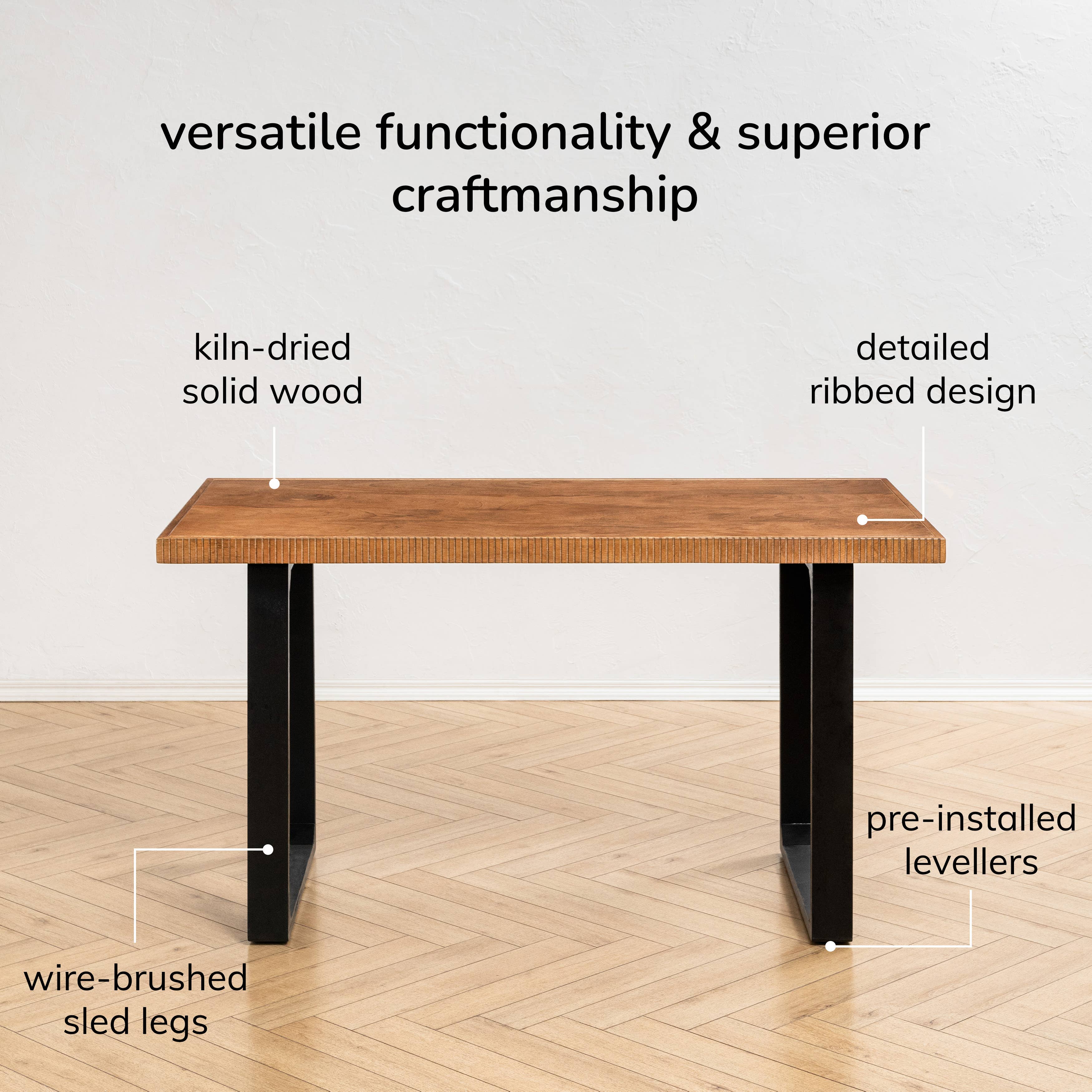 MH London - Vente Sous-main - Bureau d'ordinateur en bois massif Ancona25