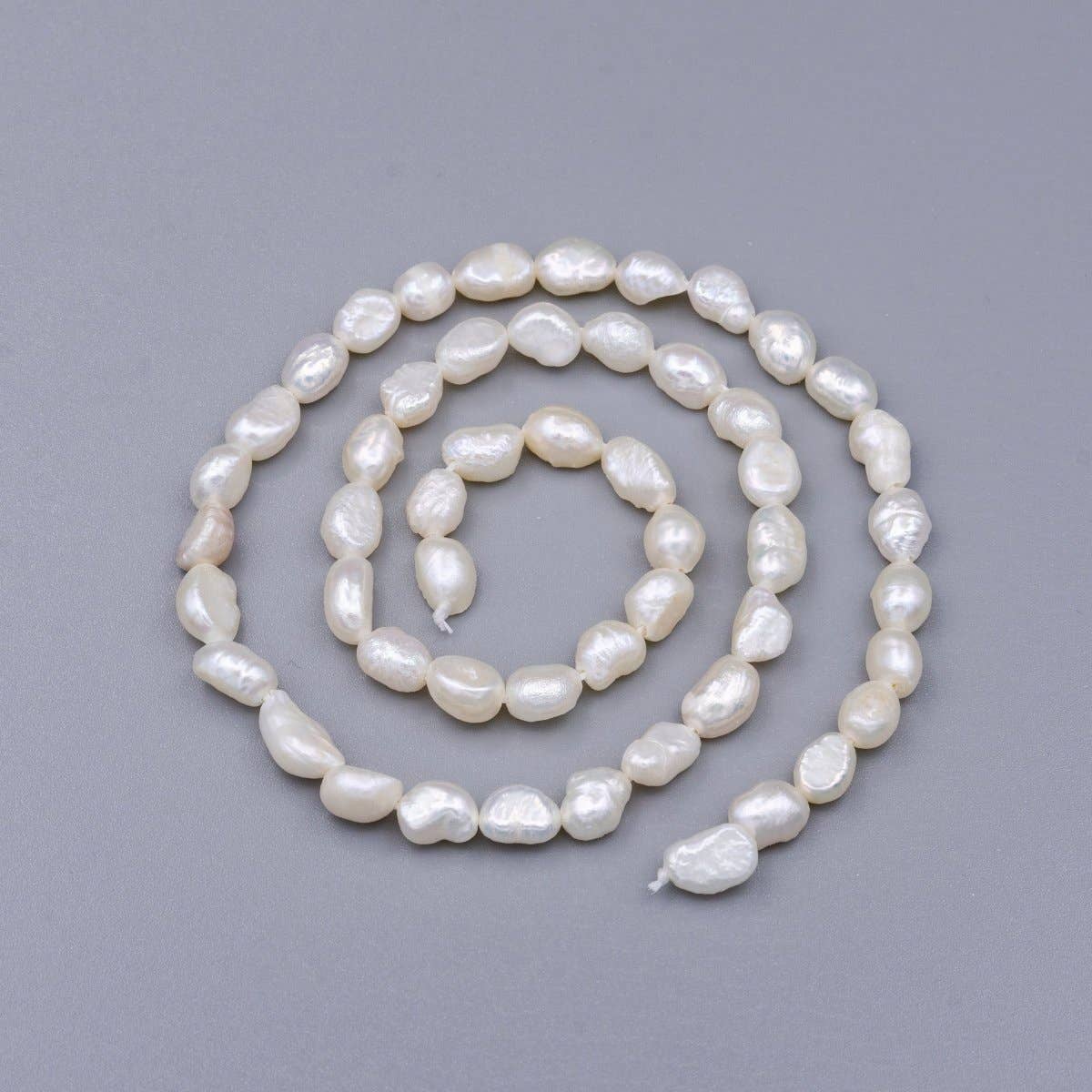Aim Eternal - Wholesale Beads - 5mm Baroque Culture Natural White Freshwater Pearl Strand Jewelry Making | WA-1660 Clearance Pricing0