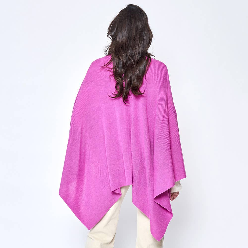 Sensibling Corp. – wholesale Poncho – Women's – Shoulder Strap Solid Ruana Poncho17