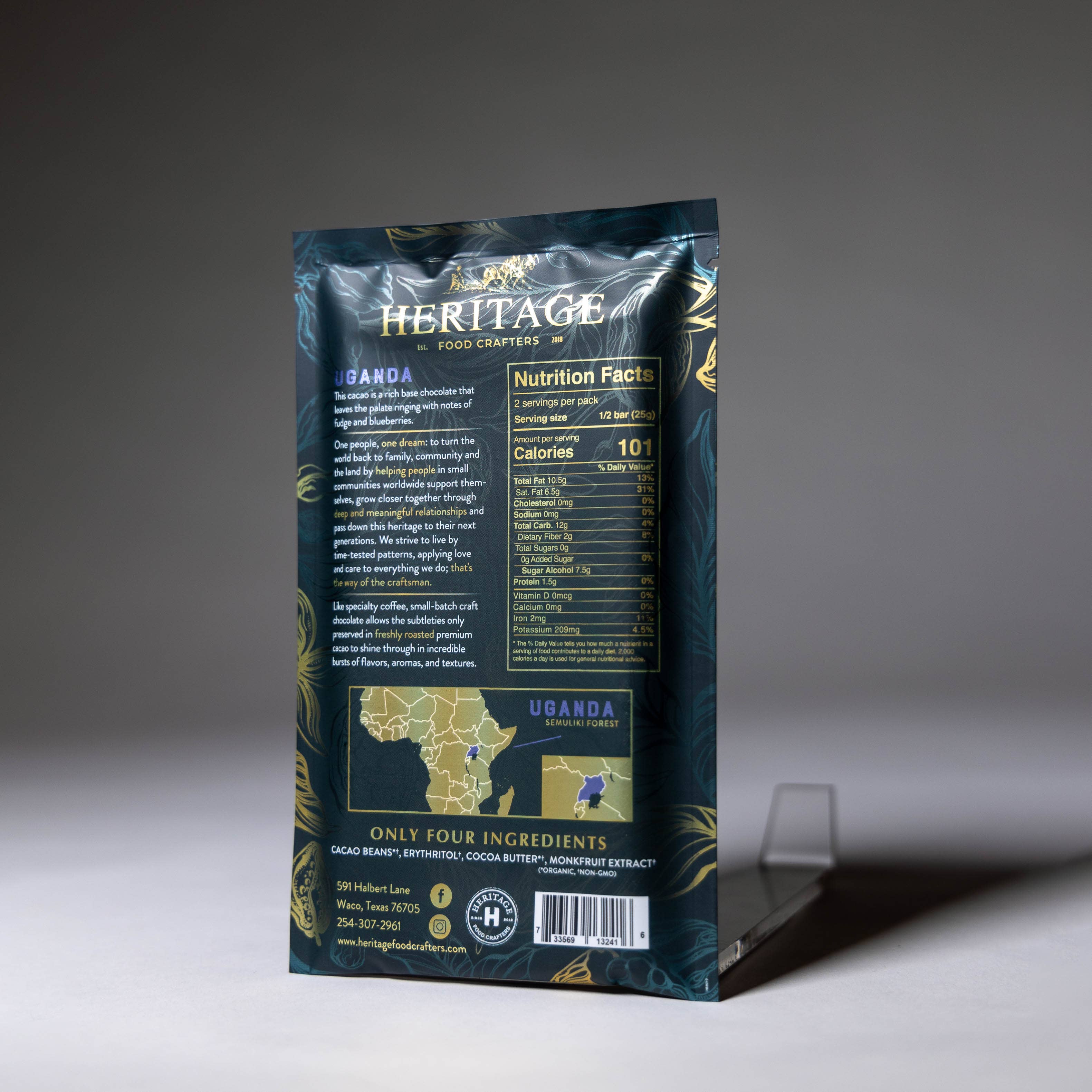 Heritage Food Crafters - Wholesale Chocolate Bar - 70% Uganda Dark 50g - Award-Winning Craft Chocolate Bars5