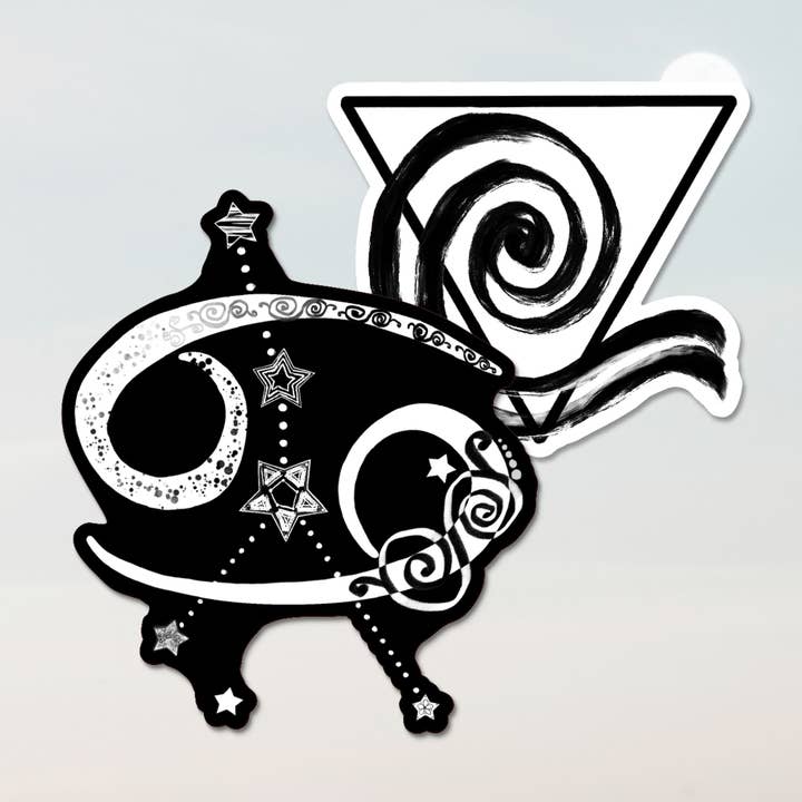 Autocollants pour symboles cancéreux et éléments aquatiques, autocollant zodiaque pour la vente par Katekreates