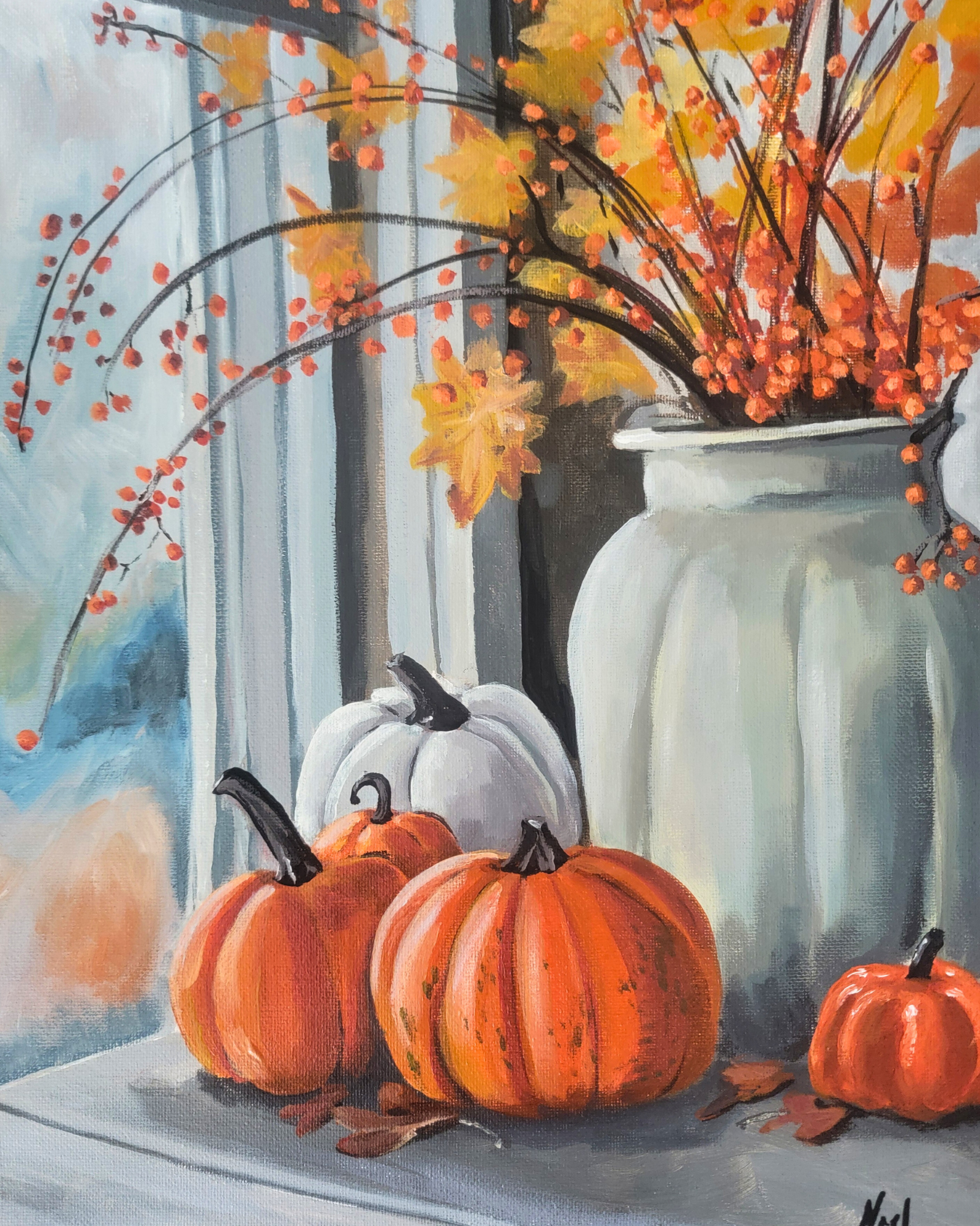 Noel Butler Art - Wholesale Everyday Greeting Card - Fall Floral 5x7 Greeting Card2