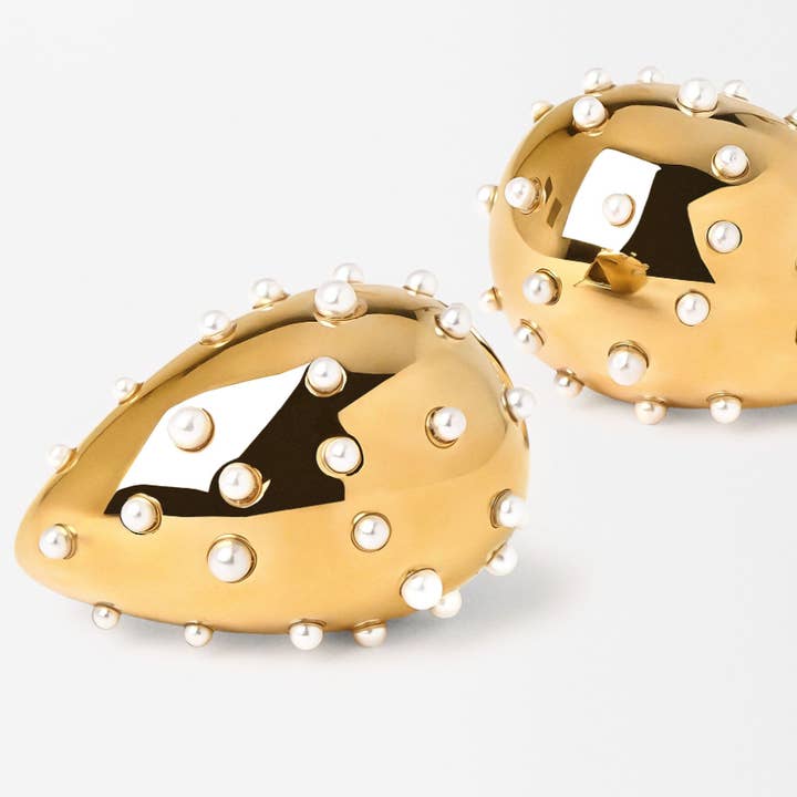 HoopLa - Venta al por mayor Pendientes de aro - Icono Gota de Lágrima-Acero Inoxidable y CZ13