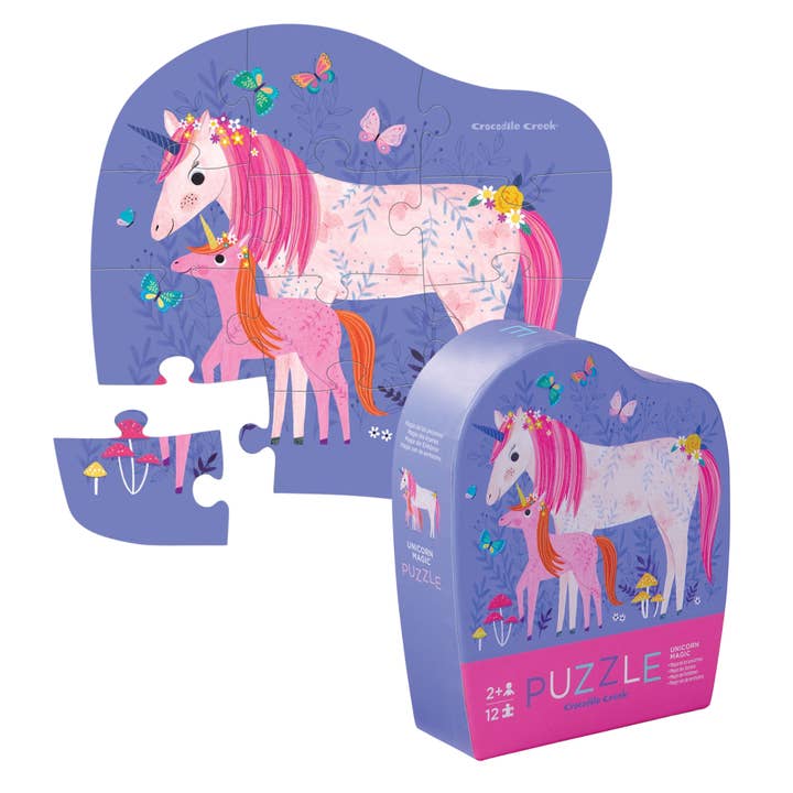Crocodile Creek Puzzle Mini FSC de 12 pièces pour enfants Magie de la Licorne pour la vente par Hippychick