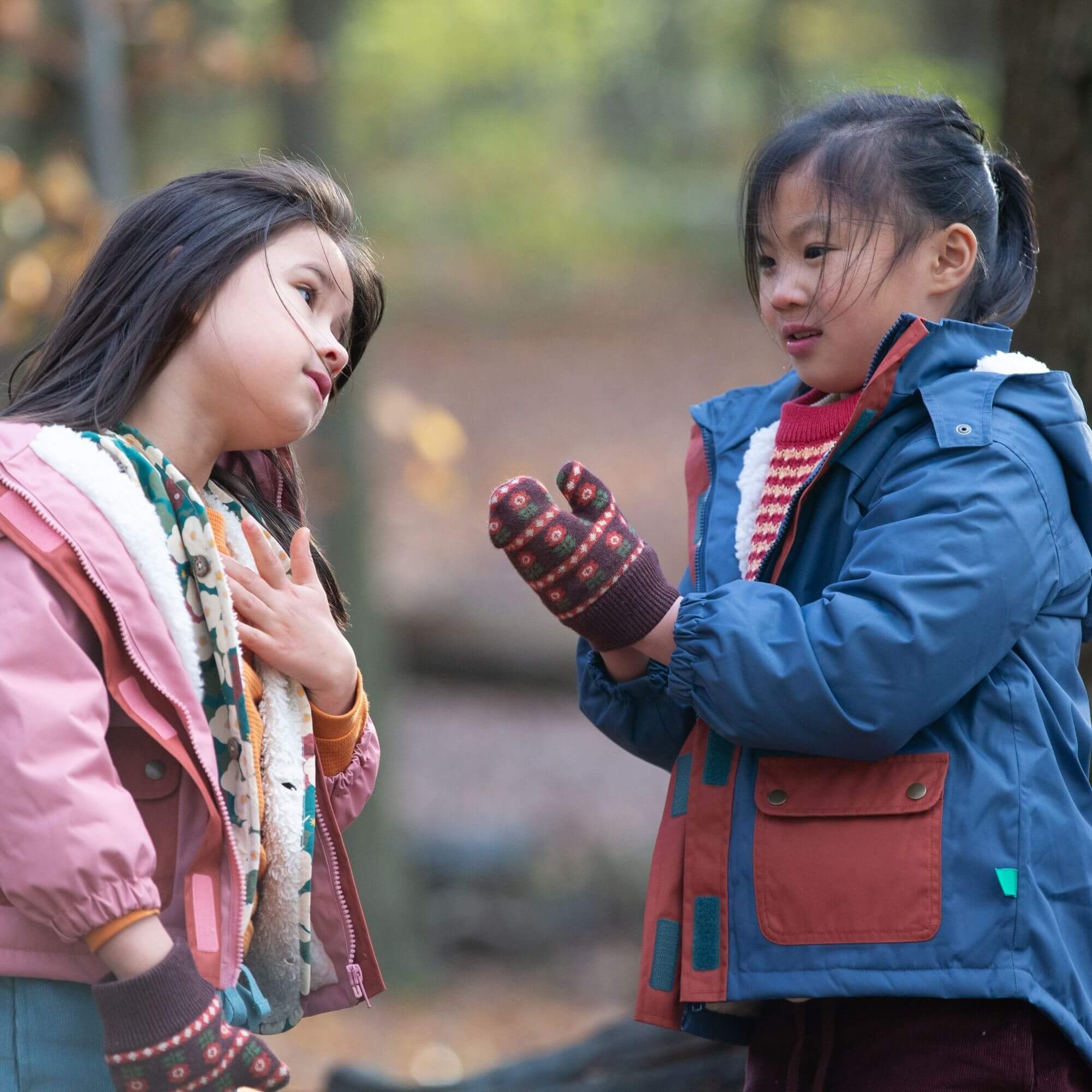 Brown Collecting Flowers Knitted Mittens for wholesale on Faire7