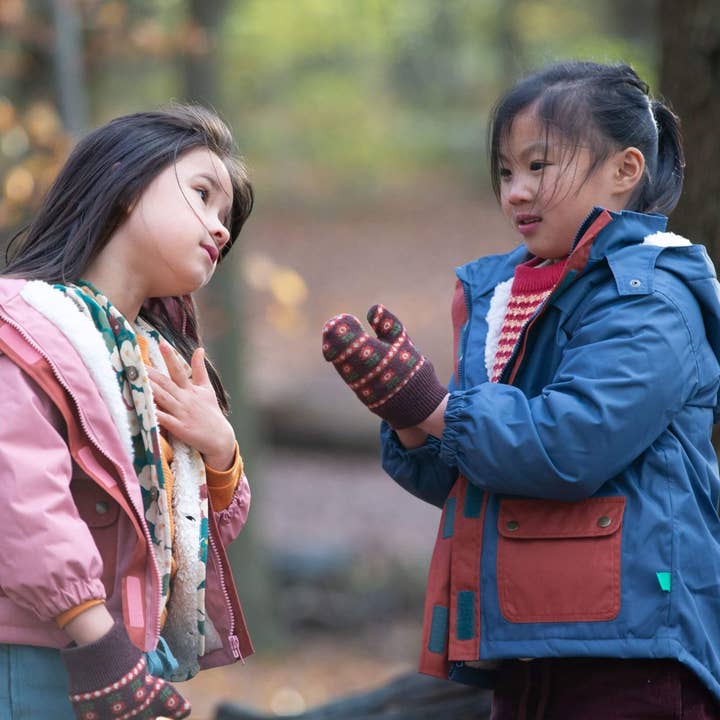 Brown Collecting Flowers Knitted Mittens for wholesale on Faire7