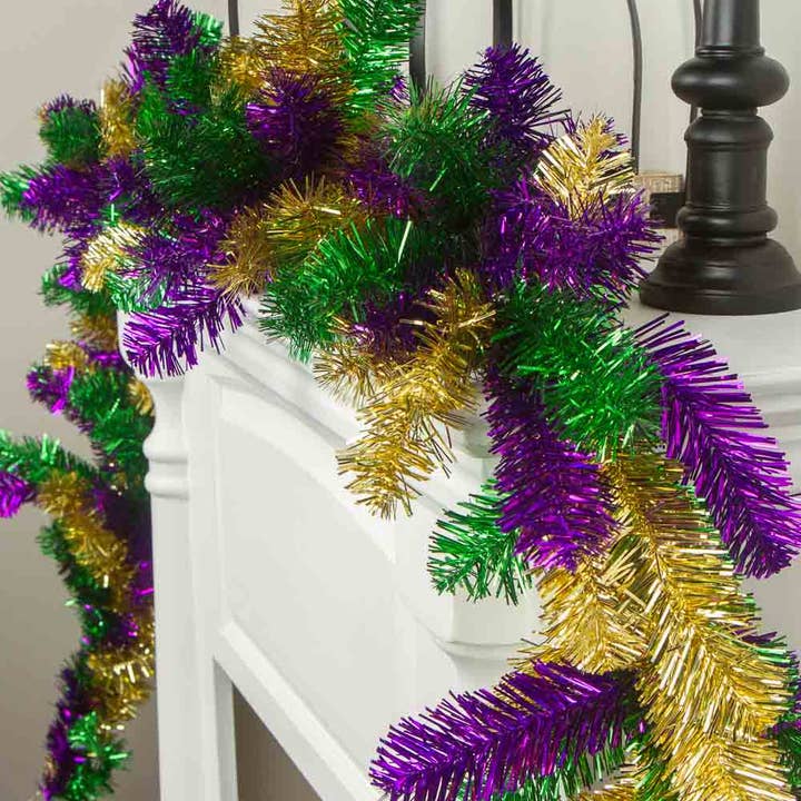 Factory Direct Craft – wholesale Party hat/crown – 9' Large Mardi Gras Tinsel Garland