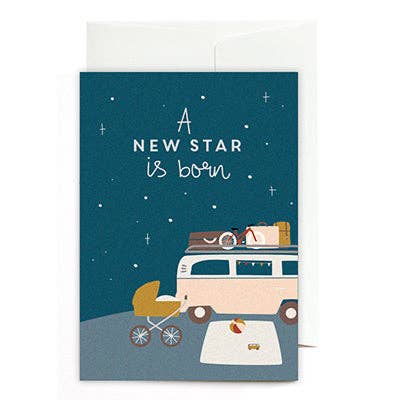 Roadtyping - Wholesale Baby Card - Greeting card A new star is born0