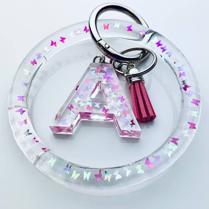 Pink sommerfugle nøglering armbånd armbånd sæt for engroshandel hos Shop Drip Express