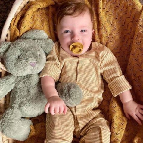 OB Designs Australia - Wholesale Stuffed/Plush Toy - Kids & Baby - Beau Bunny Sage Green Soft Toy 13.5"/ 34 cm4