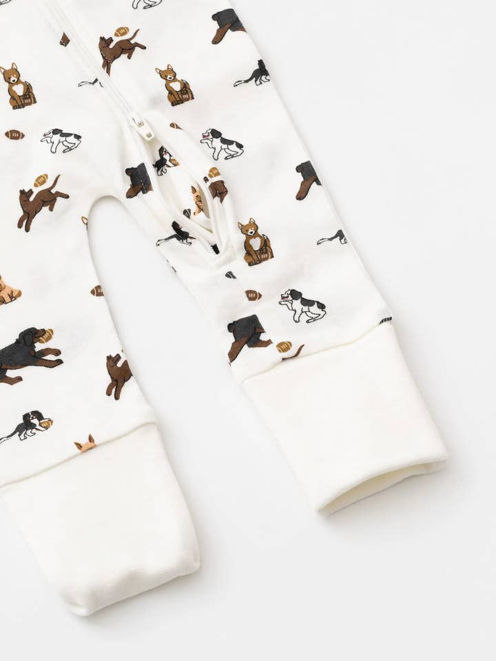 Monica + Andy - Wholesale Sleepsuit - Baby - One-Piece Baby Pajamas_Football Pups2