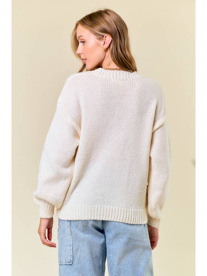 Doe and Rae - Wholesale Knit Sweater - Women's - BEE KNIT SWEATER - 1745C