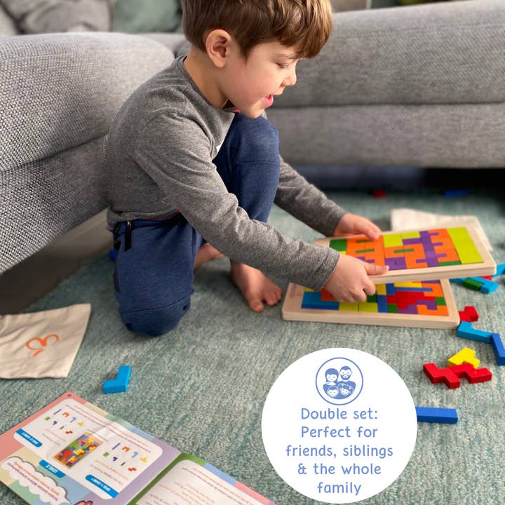 EXTASTICKS - Vendita all'ingrosso Puzzle - Bambini - Puzzle in legno Tetris Montessori, gioco STEM per allenare il cervello3