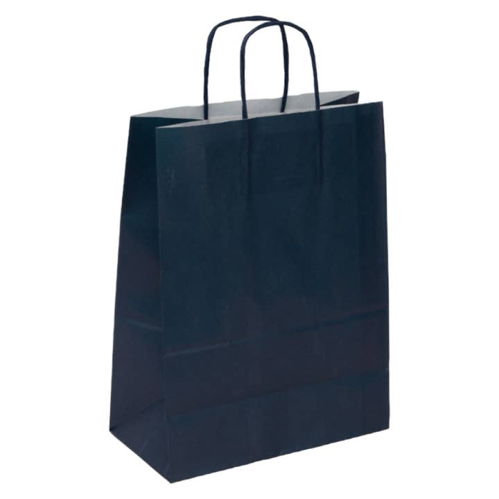 Deffrennes – wholesale Presentpåse – Marinblå Rektangulär kraftpapperspåse 34x14x39,5 cm