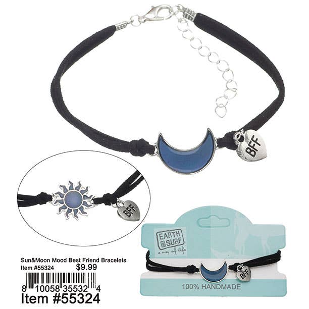 Puka Creations – wholesale Berlockarmband – Sol och måne humör bästa vän armband