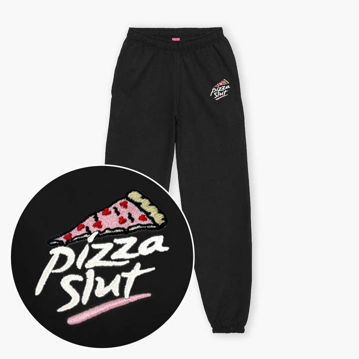 Pizza Slut Embroidered Joggers (Unisex) for wholesale by SassySpud