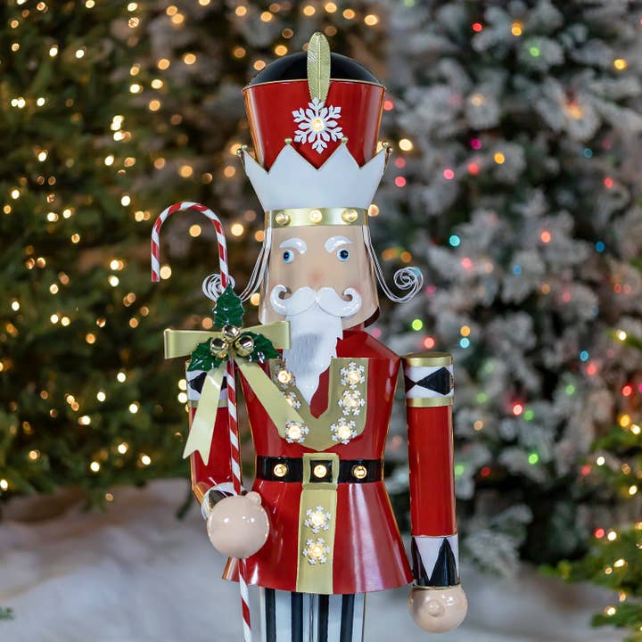 Zaer Ltd. International - Wholesale Holiday Nutcracker - 61" Tall Iron Nutcracker with LED Lights- 3 Options