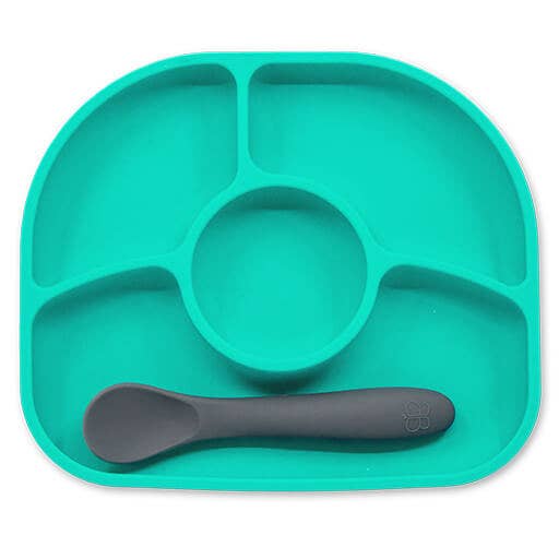 Yümi : Ensemble assiette et cuillère en silicone pour la vente par Bblüv