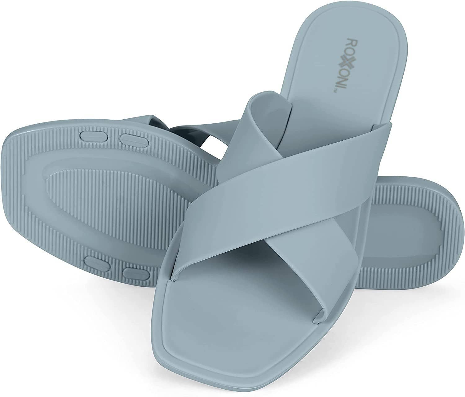 Roxoni - Vente Sandales – femme - Sandale à bretelles croisées de couleur mate pour femmes 312311