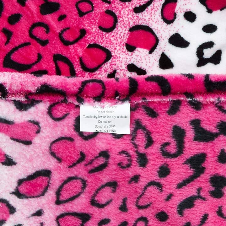 home mart goods - Wholesale Throw Blanket - Leopard Pink Soft Plush Warm Cozy Bed Throw Flannel Blanket4