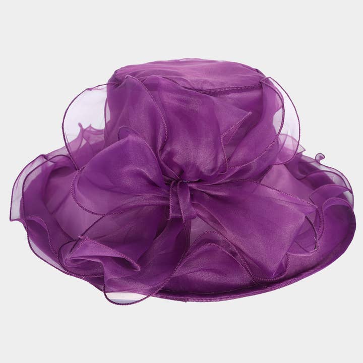 Sensibling Corp. - Wholesale Fascinator Hat - Women's - Bow Ruffle Double Layered Organza Dressy Hat
2