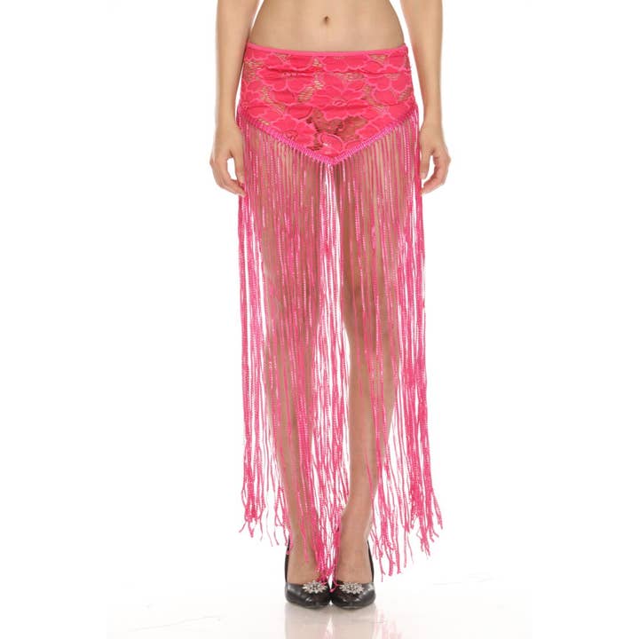 Jupe à franges en dentelle avec pampilles scintillantes pour la vente par Western Fashion