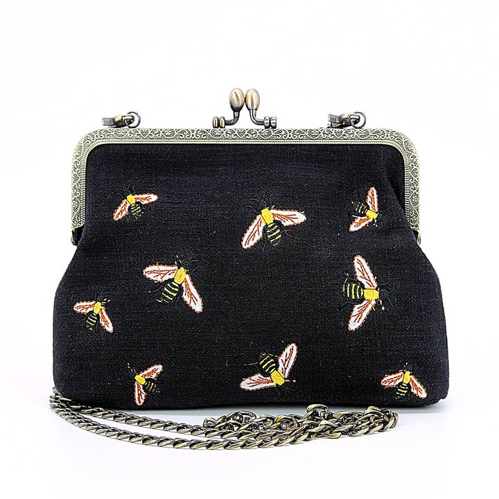 COMECO INC - Wholesale Clutch Bag - Women's - Bees Kisslock Bag