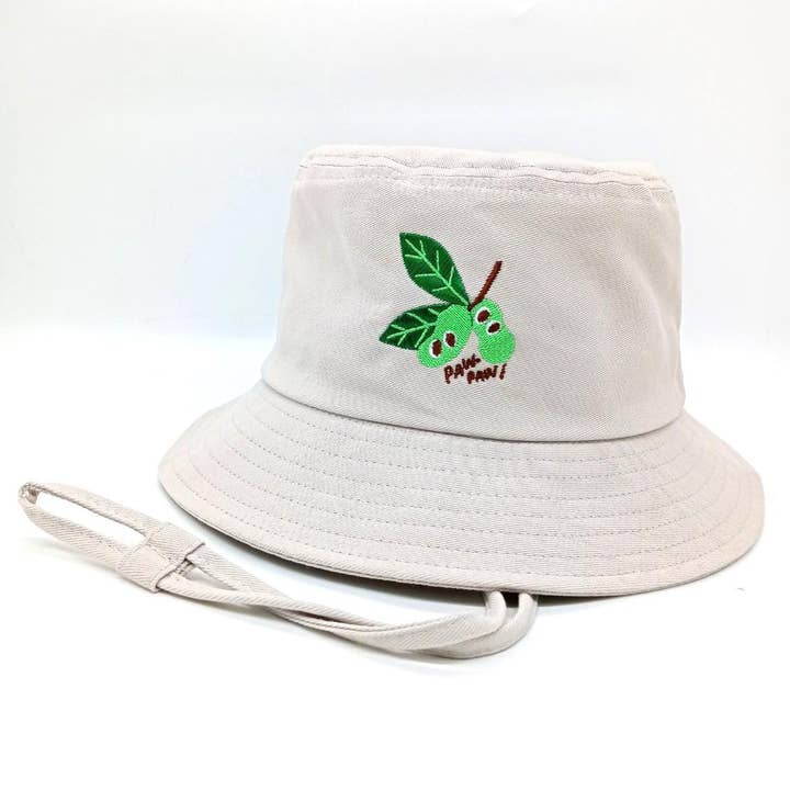 Paw Paw Embroidered Bucket Hat with Strap for wholesale by Koobta