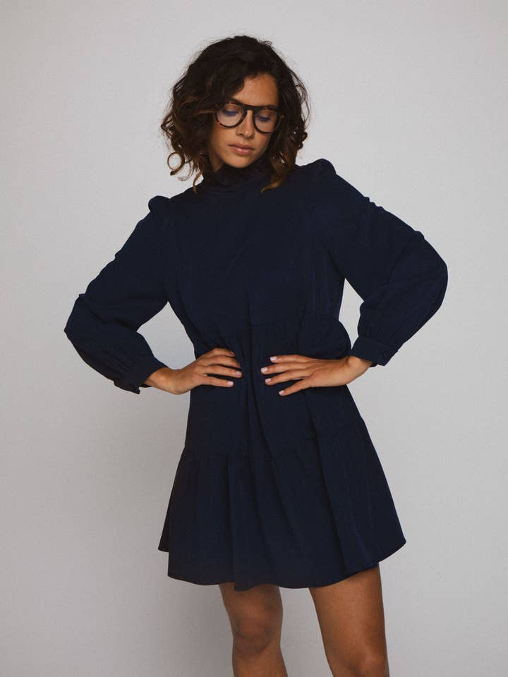Gaia Navy Dress for wholesale by Elise Chalmin