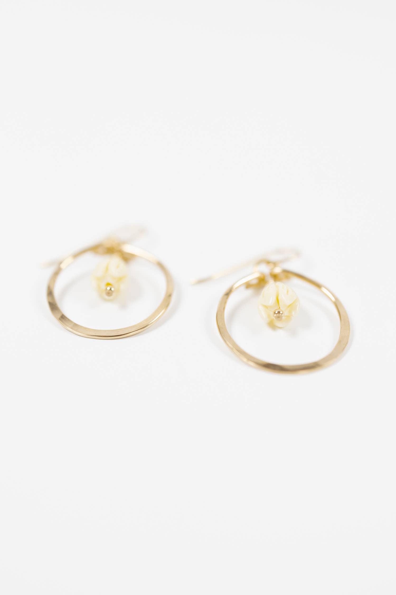 Mira Kauai - Wholesale Dangle Earrings - Circle with Pikake Earrings2