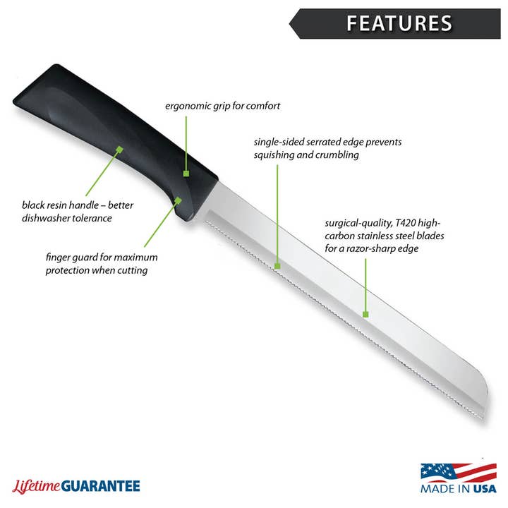 Rada Cutlery - Wholesale Kitchen/Utility Knife - Anthem 8" Bread Knife