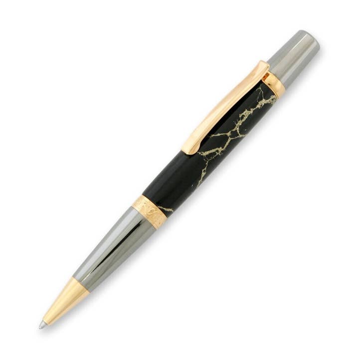 Black Gold Matrix TruStone Elegant Sierra Ballpoint Pen for wholesale by Woodnotch
