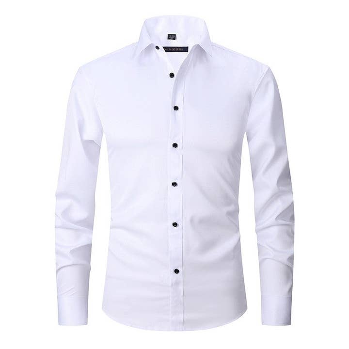 Sheer Trend – wholesale Skjortor – Herr – Stilren figursydd enfärgad skjorta