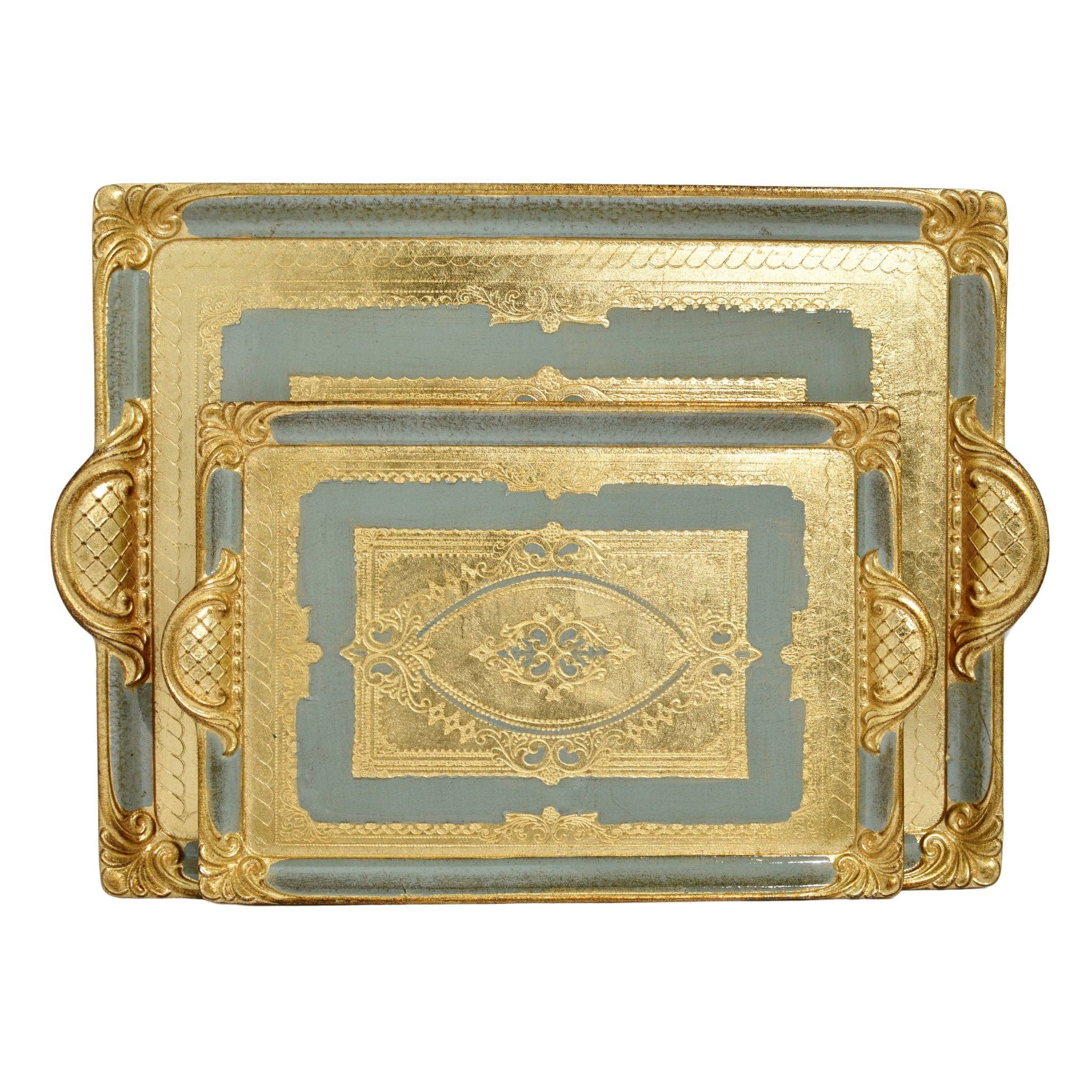 Via Graceffo - Wholesale Decorative Tray - Florentine Carved Rectangle Tray with Handles, M or L, Made in Italy11
