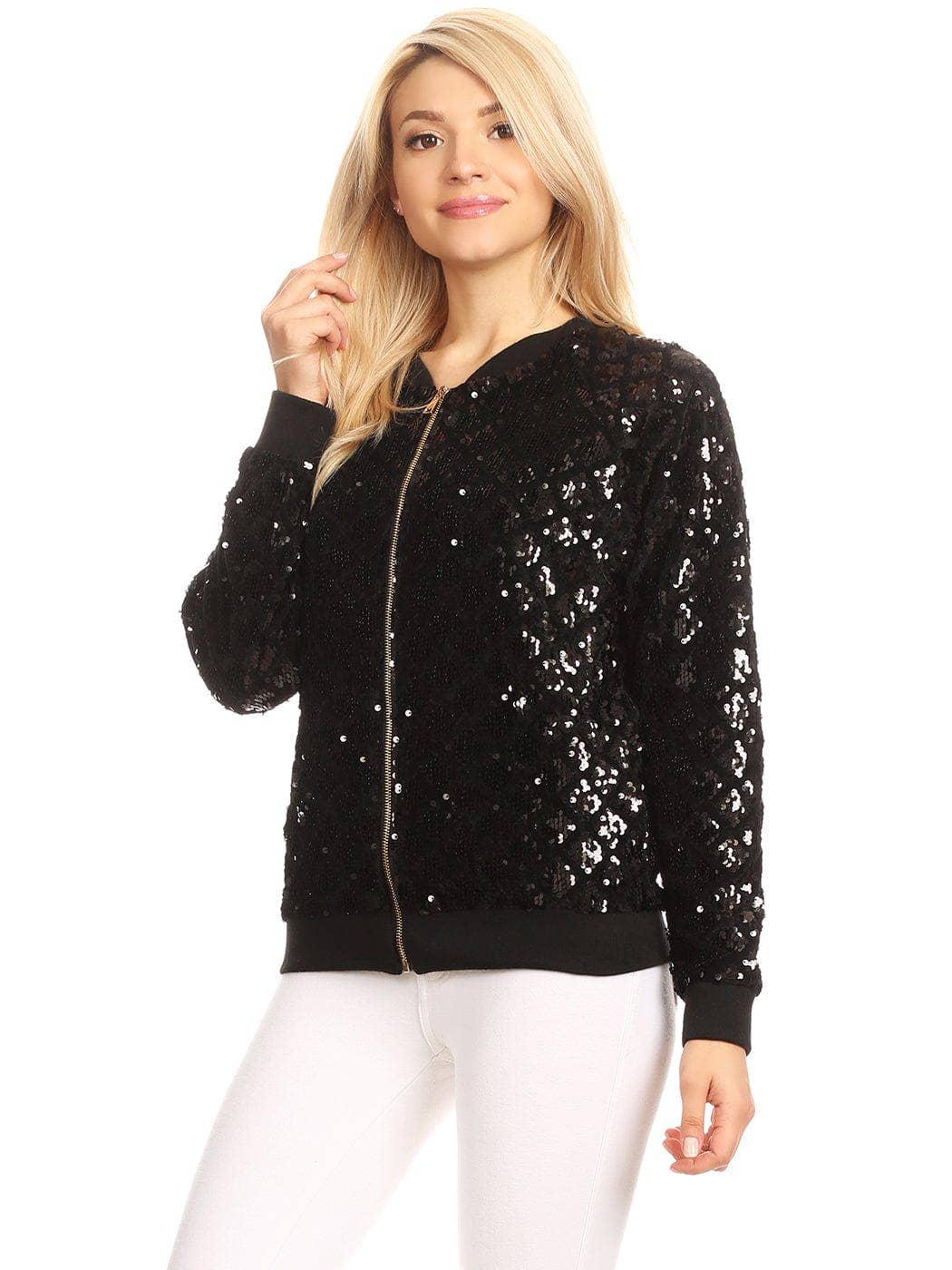 Anna Kaci Wholesale - Vente Bombers – femme - Blouson aviateur zippé à sequins21