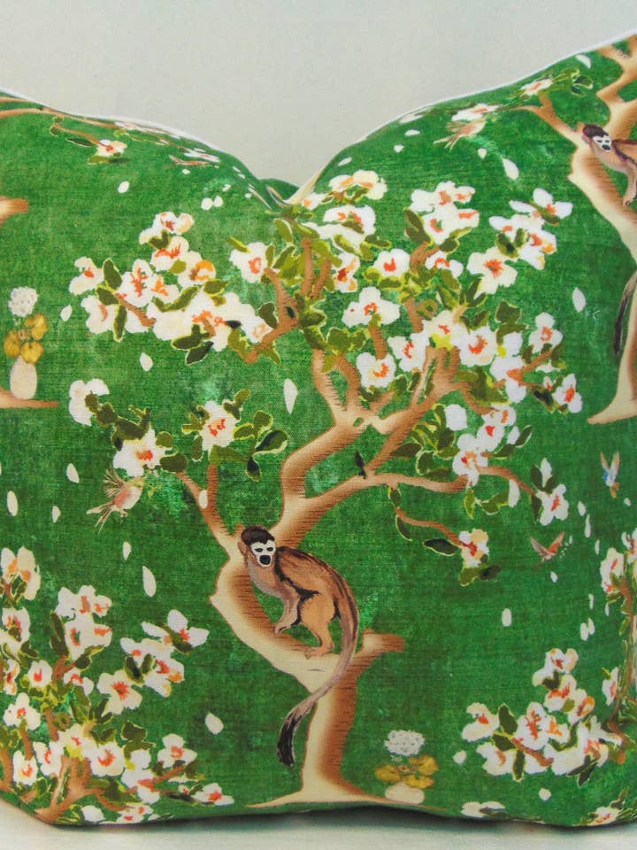 Begränsad upplaga Hunami Whimsy Grön Kuddfodral Med Passpoal för wholesale av Lowcountry Linens