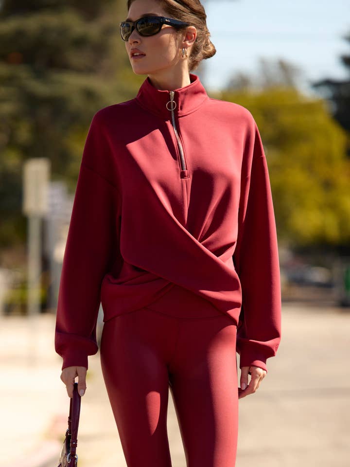 Dreamweave™ Crossover Pullover - Merlot for wholesale by MPG