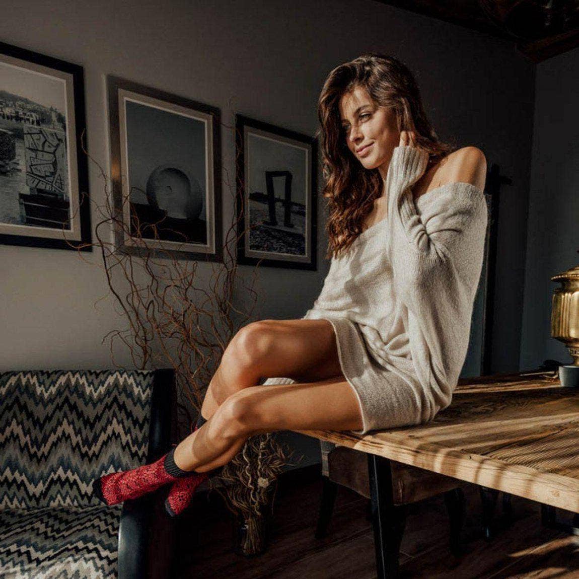 Nordic Wools - Wholesale Socks - Unisex - Nordic Socks Merino Wool in PERFORM™ (Ulf - Cherry) - Unisex1