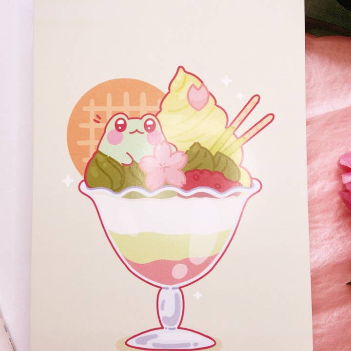 Lilje frøen Parfait Postkort/Print for engroshandel hos Chuchu Illustrations