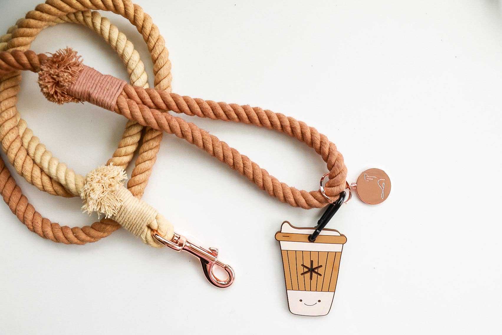 Cavology - Wholesale Pet Leash - Dog - DOG LEASH COTTON ROPE - OMBRE BEIGE CREAM BROWN2