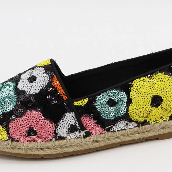 Mars Sky Shoes Wholesale - Wholesale Loafers - Women's - Bamboo CABO-29 Women Espadrille Sequins Floral Penny Loafers-18 Pairs Pack-17.35/Pair