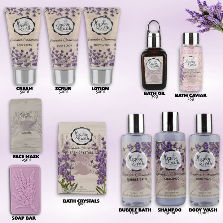 Pure Parker - Wholesale Bath & Body Set - Spa Gift Basket Lavender Sandalwood 25-piece Gift Bath Set2