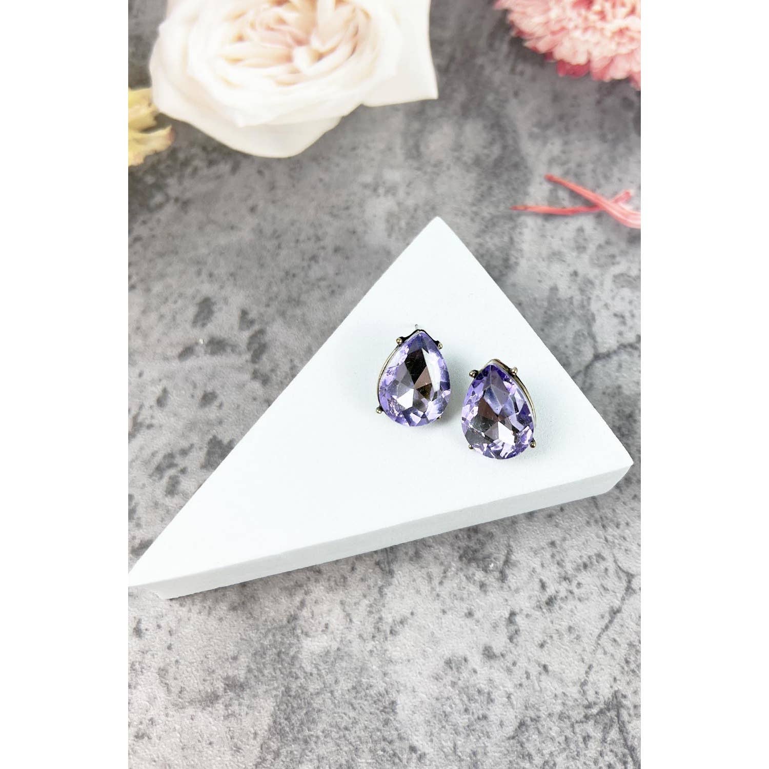 JHP Collection - Wholesale Stud/Post Earrings - TEAR DROP CRYSTAL OVAL STUD EARRING4